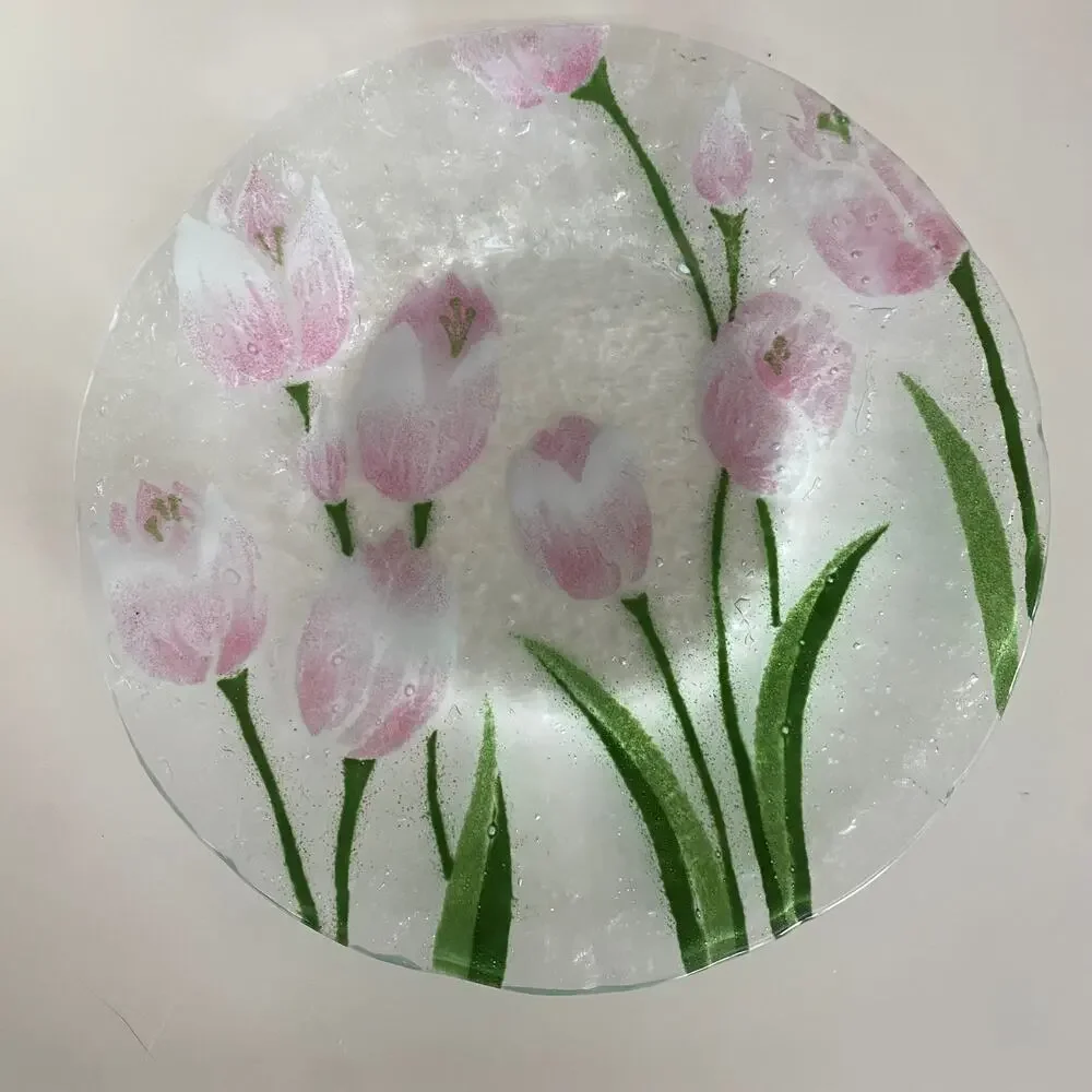 Sydenstricker Fused Glass Signed Art Plate 8-1/2”‎ Diameter FLAWLESS